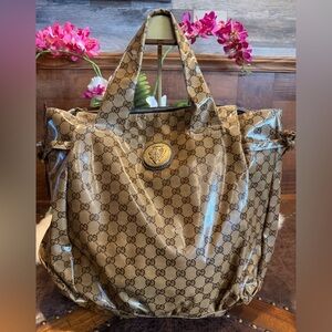 Gucci Tan Monogram Tote Bag